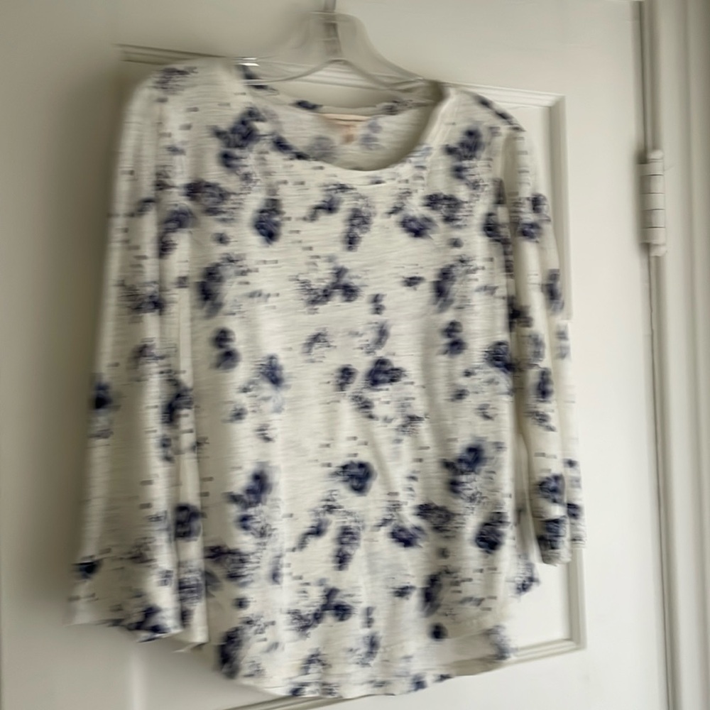 Rebecca Taylor floral linen 3/4 sleeve T-shirt S